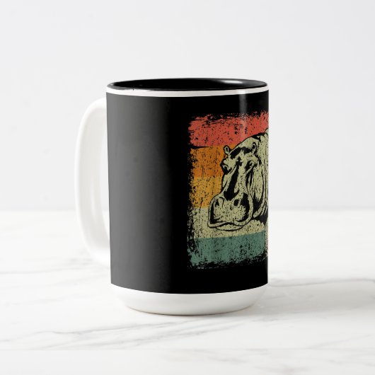 Echt Hippopotamus Hippo | Hippo Lover Tweekleurige Koffiemok (Voorkant links)