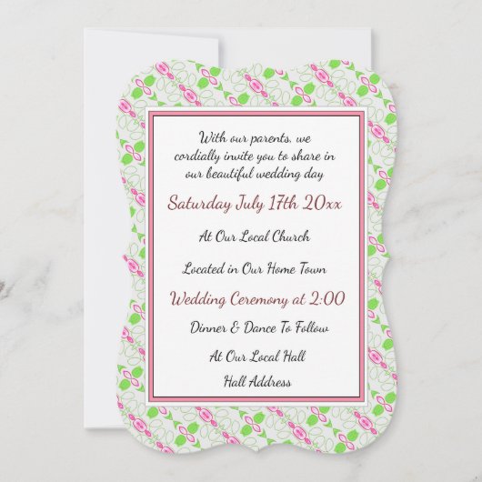 Echt  huwelijksuitnodiging kaart (Voorkant)