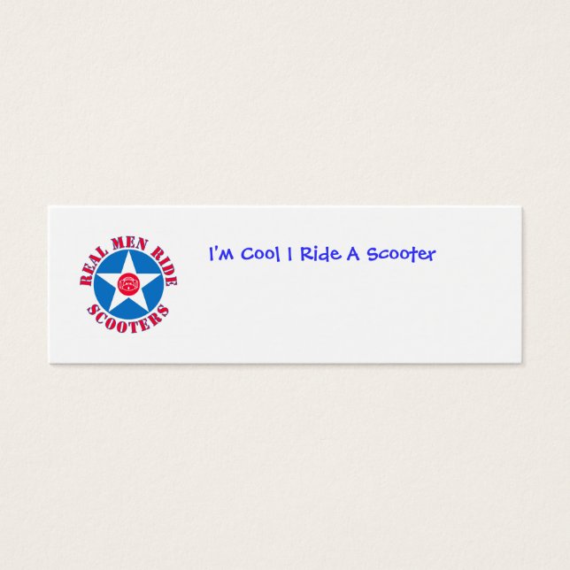 Echt, ik ben cool, ik rij op een scooter mini visitekaartjes (Voorkant)