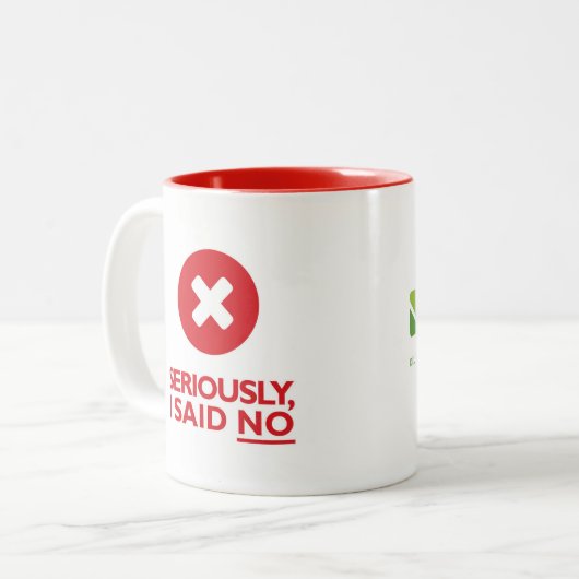 Echt, ik zei NEE. Tweekleurige Koffiemok (Voorkant links)