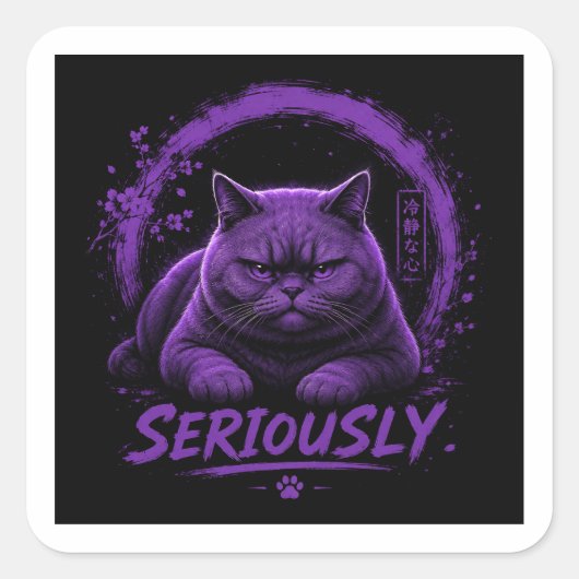 Echt Kat Vierkante Sticker (Voorkant)