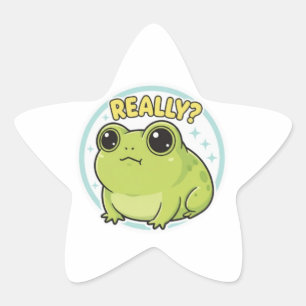 Echt Kikker Sticker Schattige Zijdelingse Blik Kik