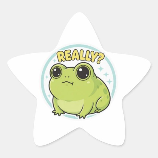 Echt Kikker Sticker Schattige Zijdelingse Blik Kik (Voorkant)