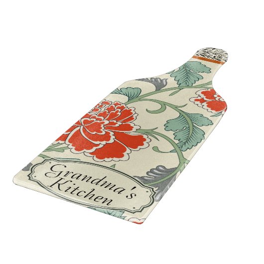 Echt klassieke oma bloemengepersonaliseerde Retro Snijplank (Hoek)