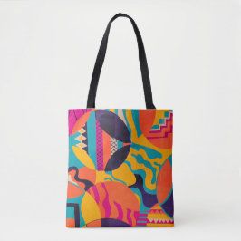 Echt kleurrijk Abstract schilderen Tote Bag