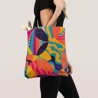 Echt kleurrijk Abstract schilderen Tote Bag