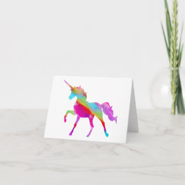 Echt kleurrijke eenhoorn magische schepsel BLANK Kaart