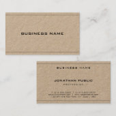 Echt Kraft papier Elegant Modern Minimalistisch Tr Visitekaartje (Voorkant / Achterkant)