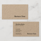 Echt Kraft papier Elegante Sjabloon Nostalgisch br Visitekaartje (Voorkant / Achterkant)