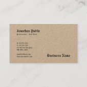 Echt Kraft papier Elegante Sjabloon Nostalgisch br Visitekaartje (Achterkant)