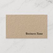 Echt Kraft papier Elegante Sjabloon Nostalgisch br Visitekaartje (Voorkant)