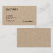 Echt Kraft papier Professionele moderne Sjabloon C Visitekaartje (Voorkant / Achterkant)