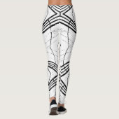 Echt leuk, slanke, abstracte B&W-leggings! Leggings (Achterkant)