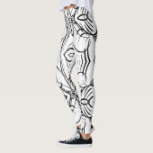 Echt leuk, slanke, abstracte B&W-leggings! Leggings (Links)