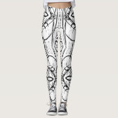 Echt leuk, slanke, abstracte B&W-leggings! Leggings (Voorkant)