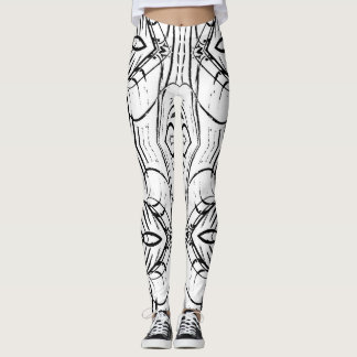 Echt leuk, slanke, abstracte B&W-leggings! Leggings