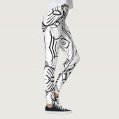Echt leuk, slanke, abstracte B&W-leggings! Leggings (Rechts)