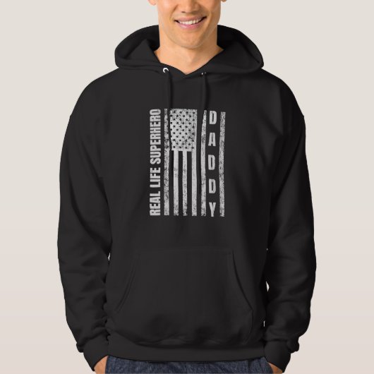 Echt leven Superheld Daddy Gift voor papa's Hoodie (Voorkant)