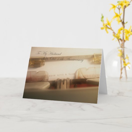 Echt liefdesverhaal voor mijn man 44ste Jubileum Kaart (Gele Bloem)