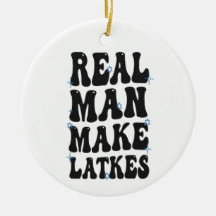 Echt Man maken Latkes Grappig Groovy Chanoeka Keramisch Ornament