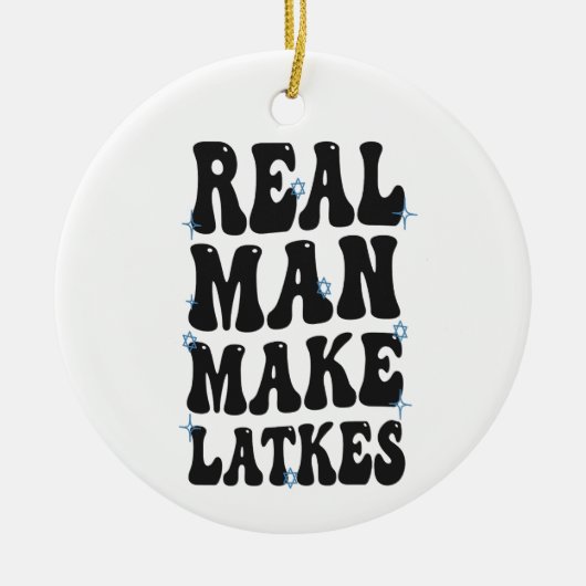 Echt Man maken Latkes Grappig Groovy Chanoeka Keramisch Ornament (Voorkant)