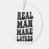 Echt Man maken Latkes Grappig Groovy Chanoeka Keramisch Ornament (Links)