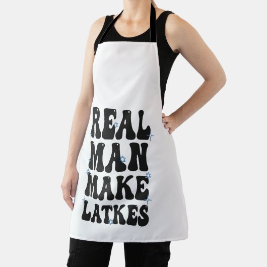 Echt Man maken Latkes Grappig Groovy Chanoeka Schort (Insitu)