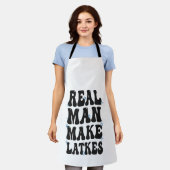 Echt Man maken Latkes Grappig Groovy Chanoeka Schort (Gedragen)