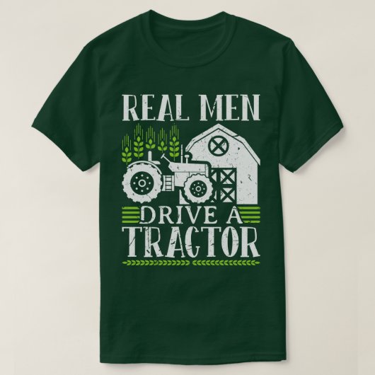 Echt Man rijden een tractor T-shirt (Design voorkant)