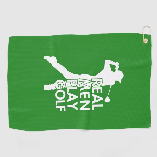 Echt Man Speel Golf Grappig Golf Thema Golfhanddoek (Horizontaal)