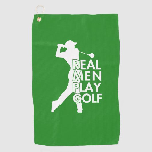 Echt Man Speel Golf Grappig Golf Thema Golfhanddoek (Voorkant)
