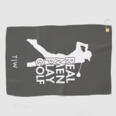 Echt Man Speel Golf Grappig Golf Thema Golfhanddoek (Horizontaal)
