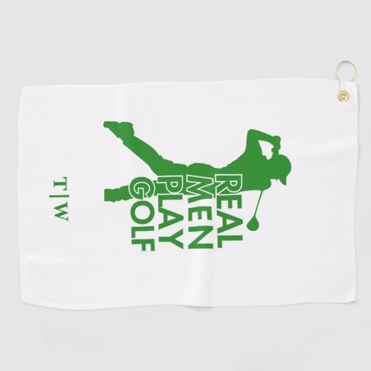 Echt Man Speel Golf Grappig Golf Thema Golfhanddoek (Horizontaal)
