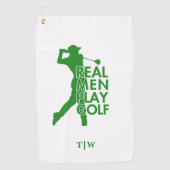 Echt Man Speel Golf Grappig Golf Thema Golfhanddoek (Voorkant)