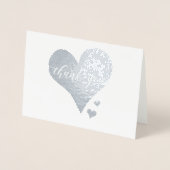 Echt Metallic Dank u Script hart Folie Kaarten (Voorkant)