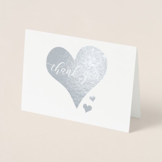 Echt Metallic Dank u Script hart Folie Kaarten (Voorkant)
