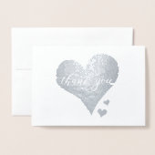 Echt Metallic Dank u Script hart Folie Kaarten (Voorkant met envelop)