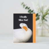 Echt Miss. Cute White Duck Briefkaart (Staand voorkant)
