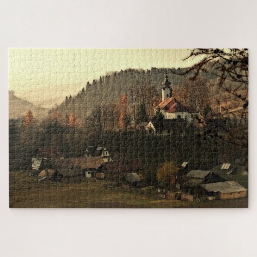 Echt moeilijk Jigzaag Puzzles Autumn Village Legpuzzel (Horizontaal)