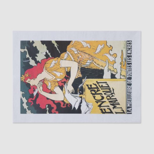 Echt (niet AI) Art Nouveau Advertentie Poster Tissuepapier (Voorkant)