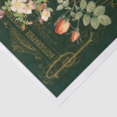 Echt (niet AI) Botanisch Roos Donkergroen Tissuepapier (Detail)