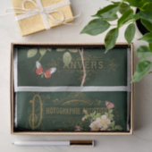 Echt (niet AI) Botanisch Roos Donkergroen Tissuepapier (Geschenk)