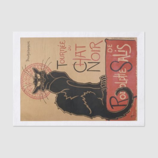 Echt  (niet AI) Chat Noir Poster Tissuepapier (Voorkant)