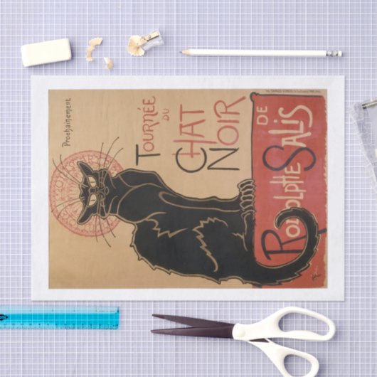 Echt  (niet AI) Chat Noir Poster Tissuepapier (Craft)