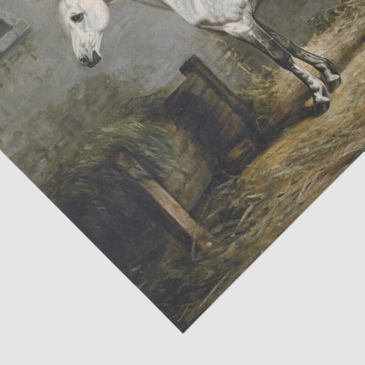 Echt (niet AI) Dapple Grey Paardenschilderij Tissuepapier (Detail)