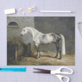 Echt (niet AI) Dapple Grey Paardenschilderij Tissuepapier (Craft)