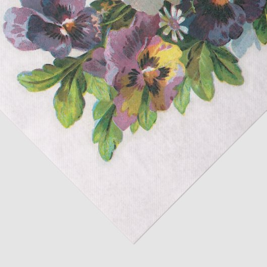 Echt (niet AI)  Pansies & Stamp Briefkaart Tissuepapier (Detail)