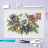 Echt (niet AI)  Pansies & Stamp Briefkaart Tissuepapier (Craft)
