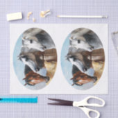 Echt (niet AI) Victoriaans drie paarden schilderij Tissuepapier (Craft)