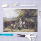 Echt (niet AI) Victoriaans Paarden Schilderen Tissuepapier (Craft)